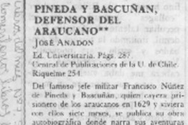 Pineda y Bascuñán, defensor del araucano.