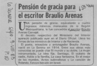 Pensión de gracia para el ecritor Braulio Arenas.  [artículo]