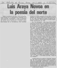 Luis Araya Novoa en la poesía del norte.
