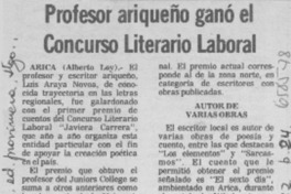 Profesor ariqueño ganó el Concurso Literario Laboral