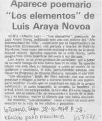 "Los elementos" de Luis Araya Novoa
