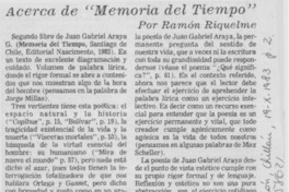 Acerca de "Memoria del tiempo"