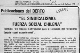 "El sindicalismo: fuerza social chilena"  [artículo]