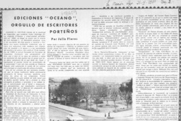Ediciones "Océano" orgullo de escritores porteños  [artículo] Julio Flores.