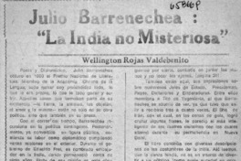 Julio Barrenechea: "La India no misteriosa".  [artículo]