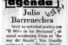 Julio Barrenechea  [artículo] Vicente Mengod.