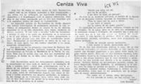 Ceniza viva  [artículo] Luis Oyarzún.