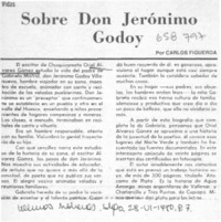Sobre don Jerónimo Godoy  [artículo] Carlos Figueroa.