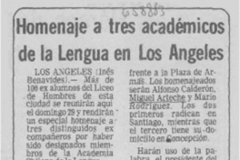 Homenaje a tres académicos de la lengua en Los Angeles.