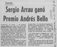 Sergio Arrau ganó Premio Andrés Bello.  [artículo]
