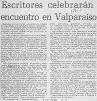 Escritores celebrarán encuentro en Valparaíso.