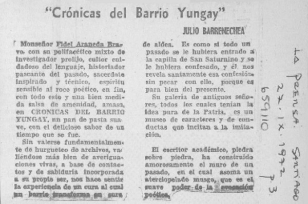 "Crónicas del Barrio Yungay"