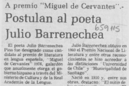 Postulan al poeta Julio Barrenechea.