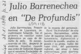Julio Barrenechea en "De profundis".