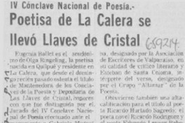 Poetisa de La Calera se llevó Llaves de Cristal.
