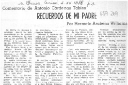 Recuerdos de mi padre : [comentario] [artículo] Antonio Cárdenas Tabies.