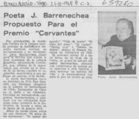 Poeta J. Barrenechea propuesto para el Premio Cervantes.