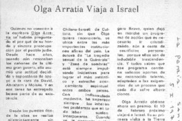 Olga Arratia viaja a Israel