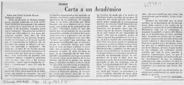 Carta a un académico