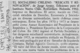 El Socialismo chileno: "Rescate y renovación".