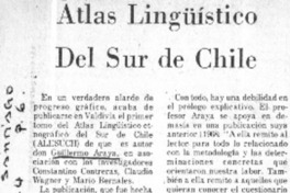 Atlas lingüístico del sur de Chile.  [artículo]