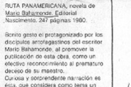 Ruta panamericana  [artículo] Carlos René Ibacache.