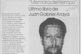 Ultimo libro de Juan Gabriel Araya