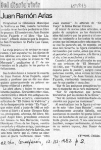Juan Ramón Arias  [artículo] Cronos.