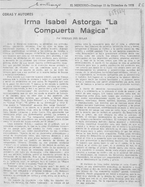Irma Isabel Astorga: "La compuerta mágica"
