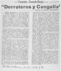 "Derroteros y cangalla"