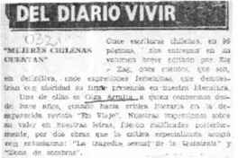 "Mujeres chilenas cuentan"  [artículo] Cronos.