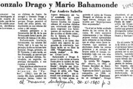 Gonzalo Drago y Mario Bahamonde  [artículo] Andrés Sabella.