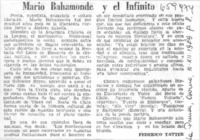 Mario Bahamonde y el infinito  [artículo] Federico Tatter.