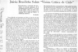 Juicio brasileño sobre "Visión crítica de Chile"  [artículo] Lenildo Tabosa Pessoa.