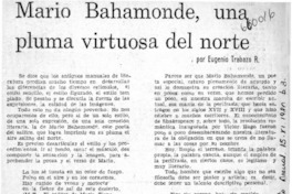 Mario Bahamonde, una pluma virtuosa del norte  [artículo] Eugenio Trabazo R.