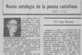 Nueva antología de la poesía castellana  [artículo] Hugo Montes.