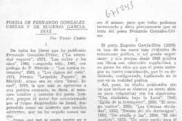 Poesía de Fernando González-Urízar y de Eugenio García Díaz