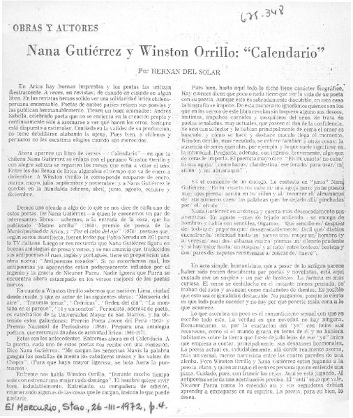 Nana Gutiérrez y Winston Orrillo: "Calendario"