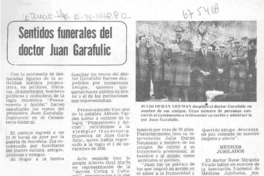 Sentidos funerales del doctor Juan Garafulic.