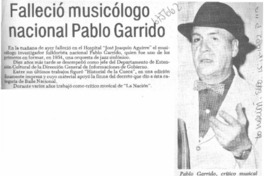 Falleció musicólogo nacional Pablo Garrido.
