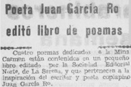 Poeta Juan García Ro.