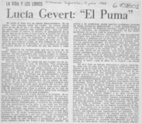 Lucía Gevert, "El puma".