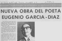 Nueva obra del poeta Eugenio García-Díaz.