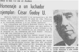 Homenaje a un luchador ejemplar, César Godoy U.