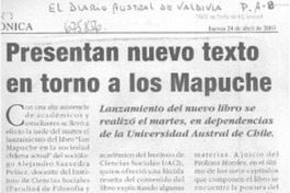 Presentan nuevo texto en torno a los Mapuches.
