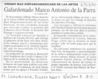 Galardonado Marco Antonio de la Parra.