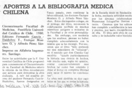 Aportes a la bibliografía médica chilena.