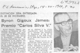 Byron Gigoux James, Premio "Carlos Silva V."