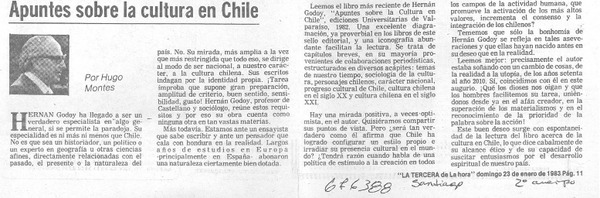 Apuntes sobre la cultura en Chile