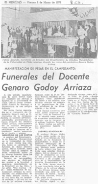 Funerales del docente Genaro Godoy Arriaza.